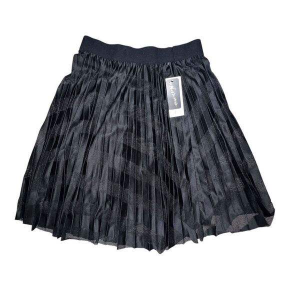 Metrowear New York Petite Black Lined Skirt Mesh Striped Extra Large PXL NWT - Picture 1 of 7